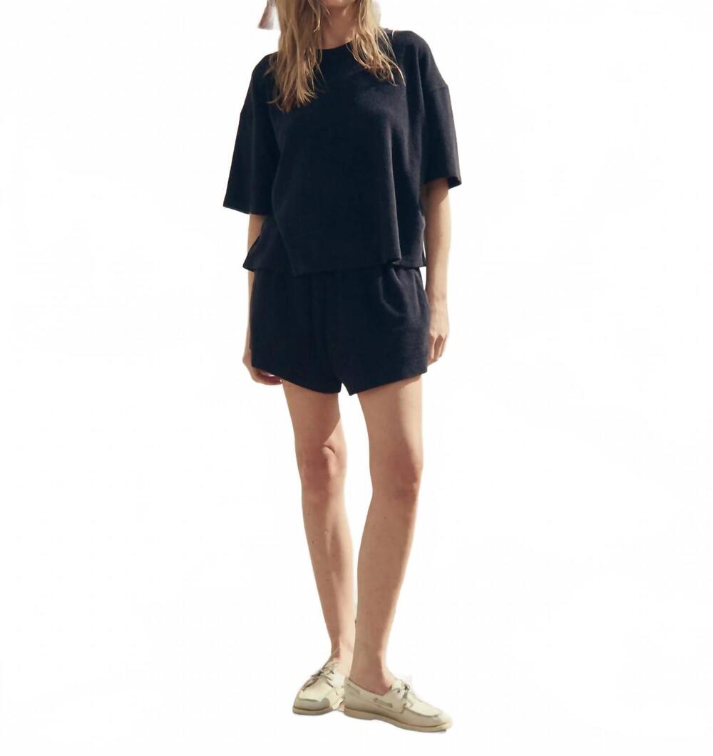 NEW THE GREAT. micro terry track crew tee in navy